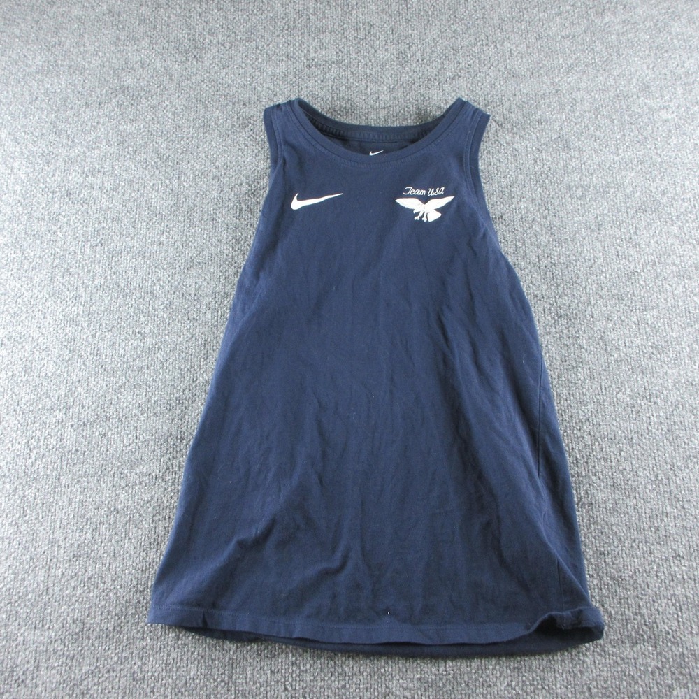 Nike Shirt Womens Small‎ Blue Running Team USA Eagle Graphic Tank Top Breathable